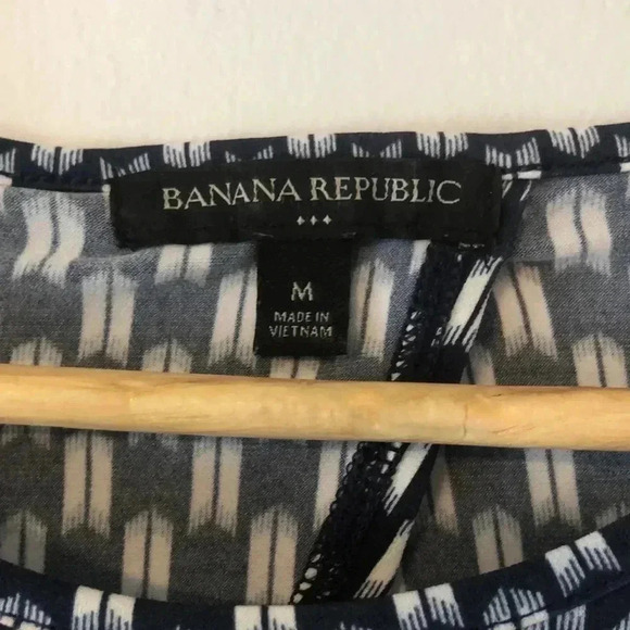 Banana Republic Knit Column Blue Geo Print Dress - Picture 3 of 6